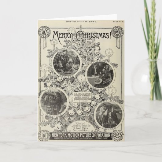 William S Hart Christmas 1914 stomme film adverten Feestdagen Kaart (Voorkant)