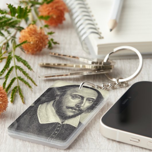 William Shakespeare Acrylische Sleutelhanger (Voorkant Rechts)