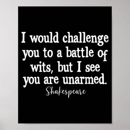William Shakespeare Battle Of Wits English Literat Poster (Voorkant)
