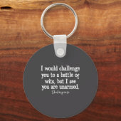 William Shakespeare Battle Of Wits English Literat Sleutelhanger (Voorkant)
