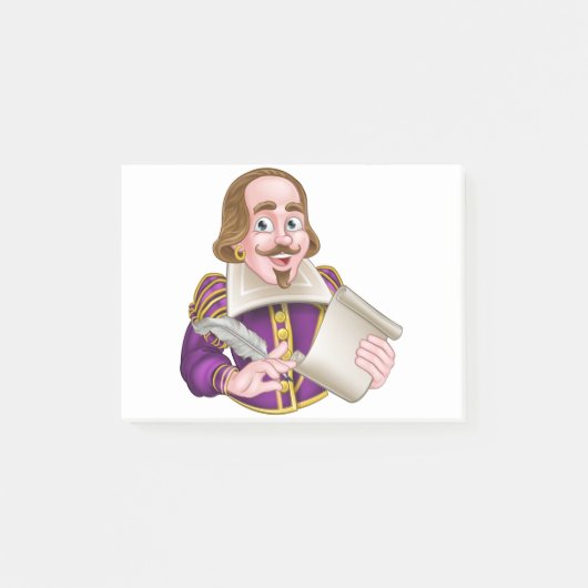 William Shakespeare Cartoon Post-it® Notes (Voorkant)