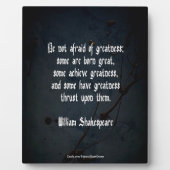 William Shakespeare citaat - Grootheid Fotoplaat (Voorkant)