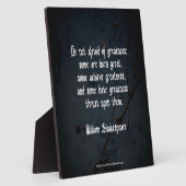 William Shakespeare citaat - Grootheid Fotoplaat (Zijkant)
