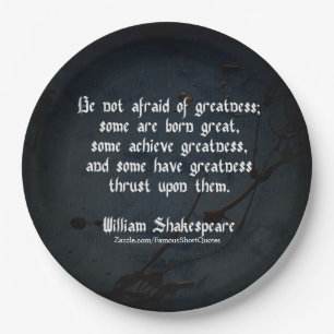 William Shakespeare citaat - Grootheid Papieren Bordje