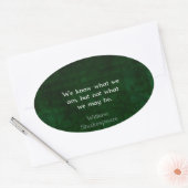William Shakespeare citeert over mogelijkheden Ovale Sticker (Envelop)