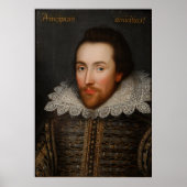 William Shakespeare Cobbe Portrait circa 1610 Poster (Voorkant)