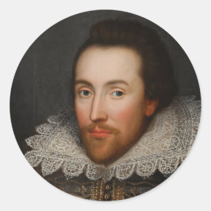 William Shakespeare Cobbe Portrait circa 1610 Ronde Sticker