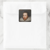 William Shakespeare Cobbe Portrait circa 1610 Vierkante Sticker (Tas)