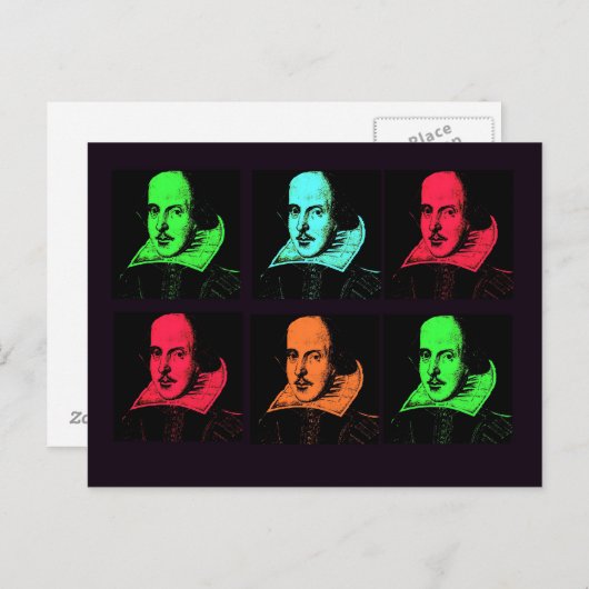 William Shakespeare Collage Briefkaart (Voorkant / Achterkant)