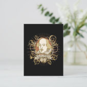 William Shakespeare Crest (Gold) Briefkaart (Staand voorkant)