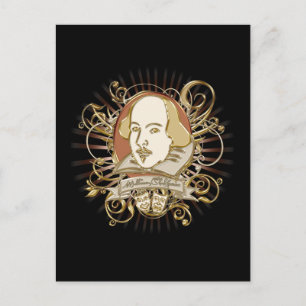 William Shakespeare Crest (Gold) Briefkaart