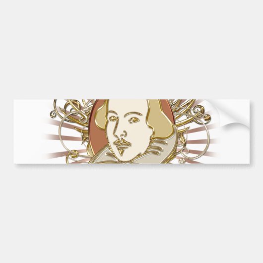 William Shakespeare Crest (Gold) Bumpersticker (Voorkant)