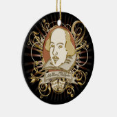William Shakespeare Crest (Gold) Keramisch Ornament (Rechts)