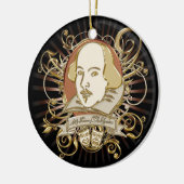 William Shakespeare Crest (Gold) Keramisch Ornament (Links)
