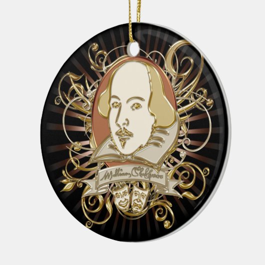 William Shakespeare Crest (Gold) Keramisch Ornament (Links)