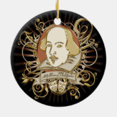 William Shakespeare Crest (Gold) Keramisch Ornament (Achterkant)