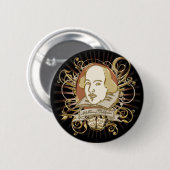 William Shakespeare Crest (Gold) Ronde Button 5,7 Cm (Voorkant /achterkant)