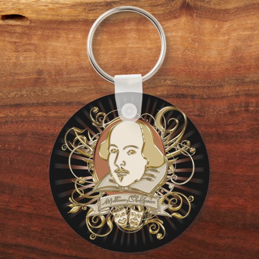 William Shakespeare Crest (Gold) Sleutelhanger (Voorkant)