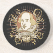 William Shakespeare Crest (Gold) Zandsteen Onderzetter (Voorkant)