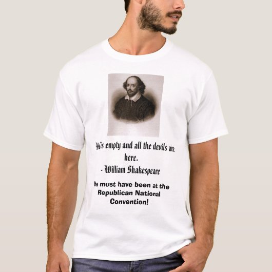 William Shakespeare, de hel is leeg en alle ... T-shirt (Voorkant)