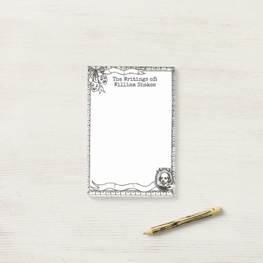 William Shakespeare Drawing Post-it® notes 4 x 6 (Op bureau)