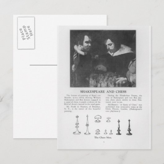 William Shakespeare en Ben Jonson Briefkaart (Voorkant / Achterkant)