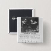 William Shakespeare en Ben Jonson Vierkante Button 5,1 Cm (Voorkant /achterkant)