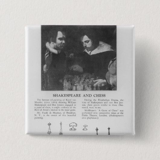 William Shakespeare en Ben Jonson Vierkante Button 5,1 Cm (Voorkant)