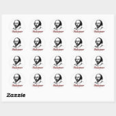 William Shakespeare Etching Ronde Sticker (Vel)