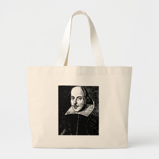 William Shakespeare Face Grote Tote Bag (Voorkant)