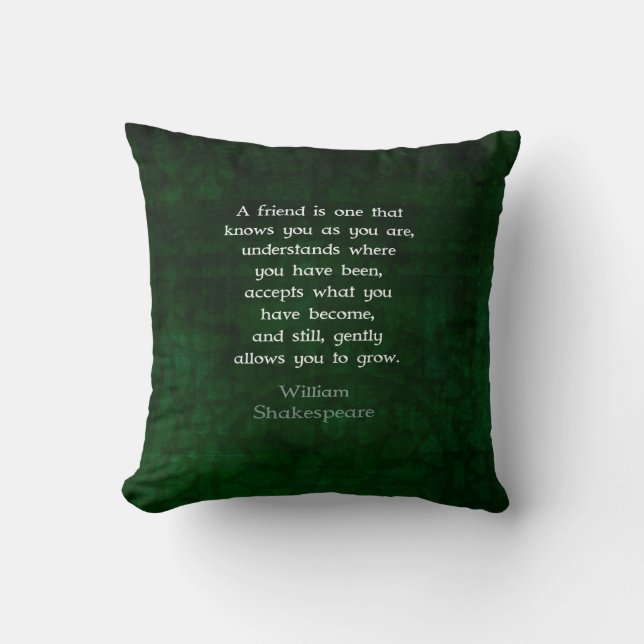 William Shakespeare Friendship Inspirerend Quote Kussen (Voorkant)