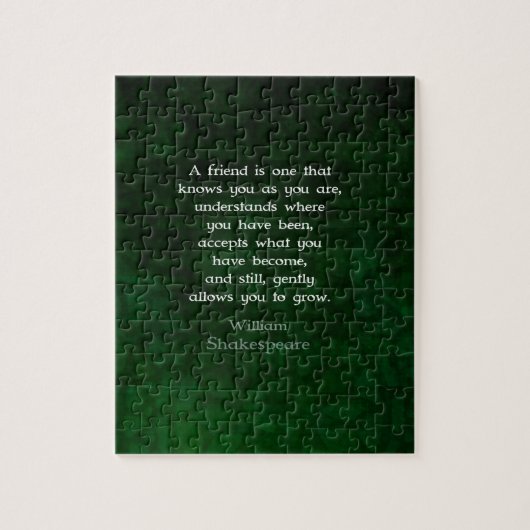William Shakespeare Friendship Inspirerend Quote Legpuzzel (Verticaal)