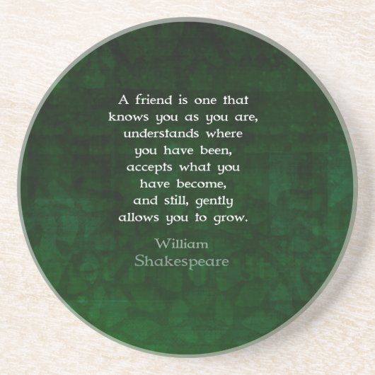 William Shakespeare Friendship Inspirerend Quote Zandsteen Onderzetter (Voorkant)