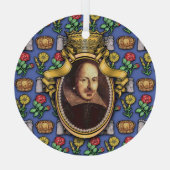 William Shakespeare Glass Ornament (Achterkant)