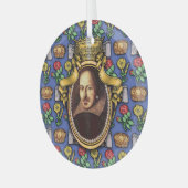William Shakespeare Glass Ornament (Voorkant links)