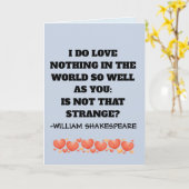 WILLIAM SHAKESPEARE, IK HOU VAN JE ROMANTISCHE KAA KAART (Gele Bloem)