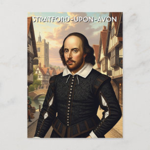William Shakespeare in Stratford-upon-Avon Engelan Briefkaart