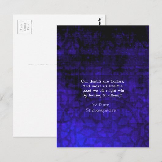 William Shakespeare Inspirerend Courage Quote Briefkaart (Voorkant / Achterkant)