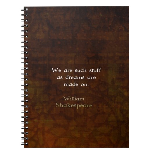 William Shakespeare Inspirerend Dream Quote Notitieboek (Voorkant)