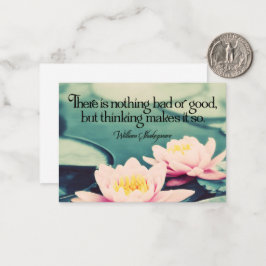 William Shakespeare Inspirerend quote "Denken" Notitiekaartje