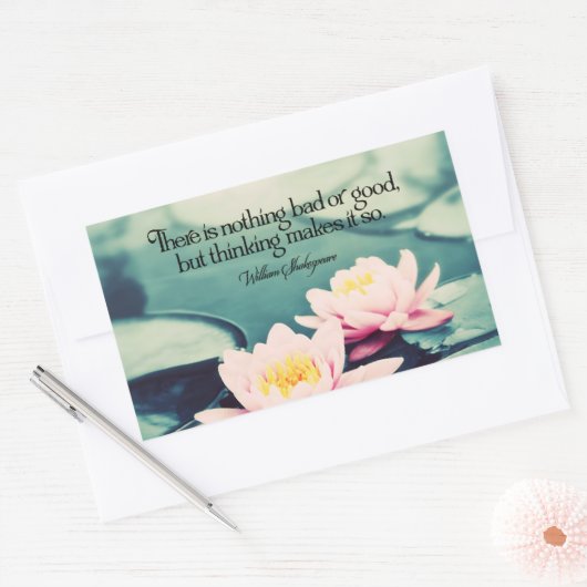 William Shakespeare Inspirerend quote "Denken" Rechthoekige Sticker (Envelop)