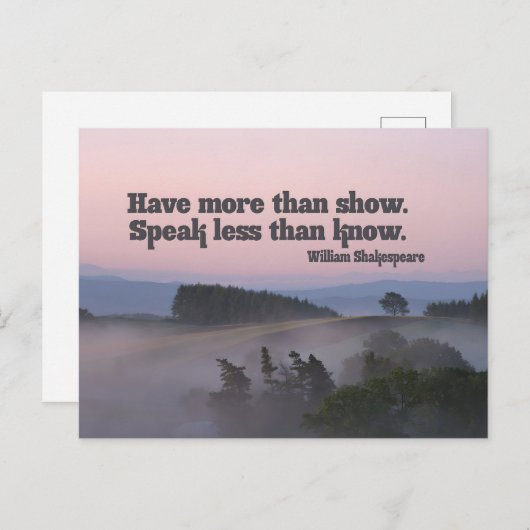 William Shakespeare Inspirerend Quote hebben meer Briefkaart (Voorkant / Achterkant)