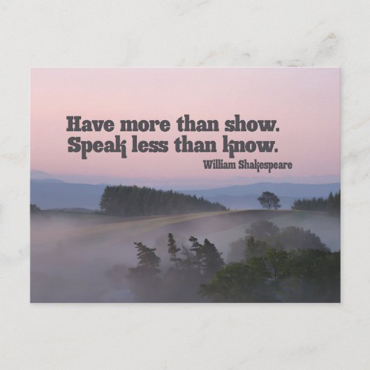 William Shakespeare Inspirerend Quote hebben meer Briefkaart (Voorkant)