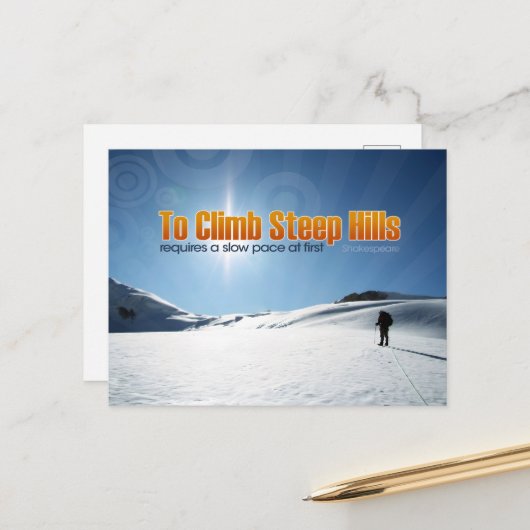 William Shakespeare Inspirerend Quote "Te beklimme Briefkaart (Voorkant / Achterkant in situ)