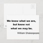 William Shakespeare Inspirerende Quote Briefkaart (Voorkant / Achterkant)