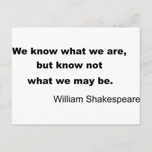 William Shakespeare Inspirerende Quote Briefkaart (Voorkant)