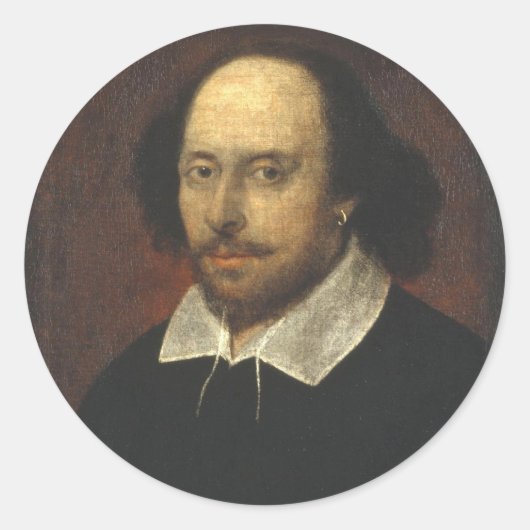 William Shakespeare Kleur Chandos Portrait Sticker (Voorkant)
