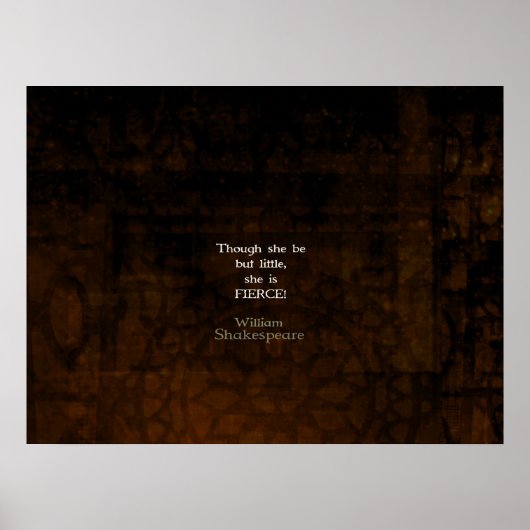 William Shakespeare Little and Fierce Quotting Poster (Voorkant)