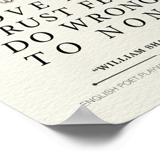 William Shakespeare Love All Quote Poster (Hoek)