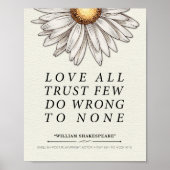 William Shakespeare Love All Quote Poster (Voorkant)